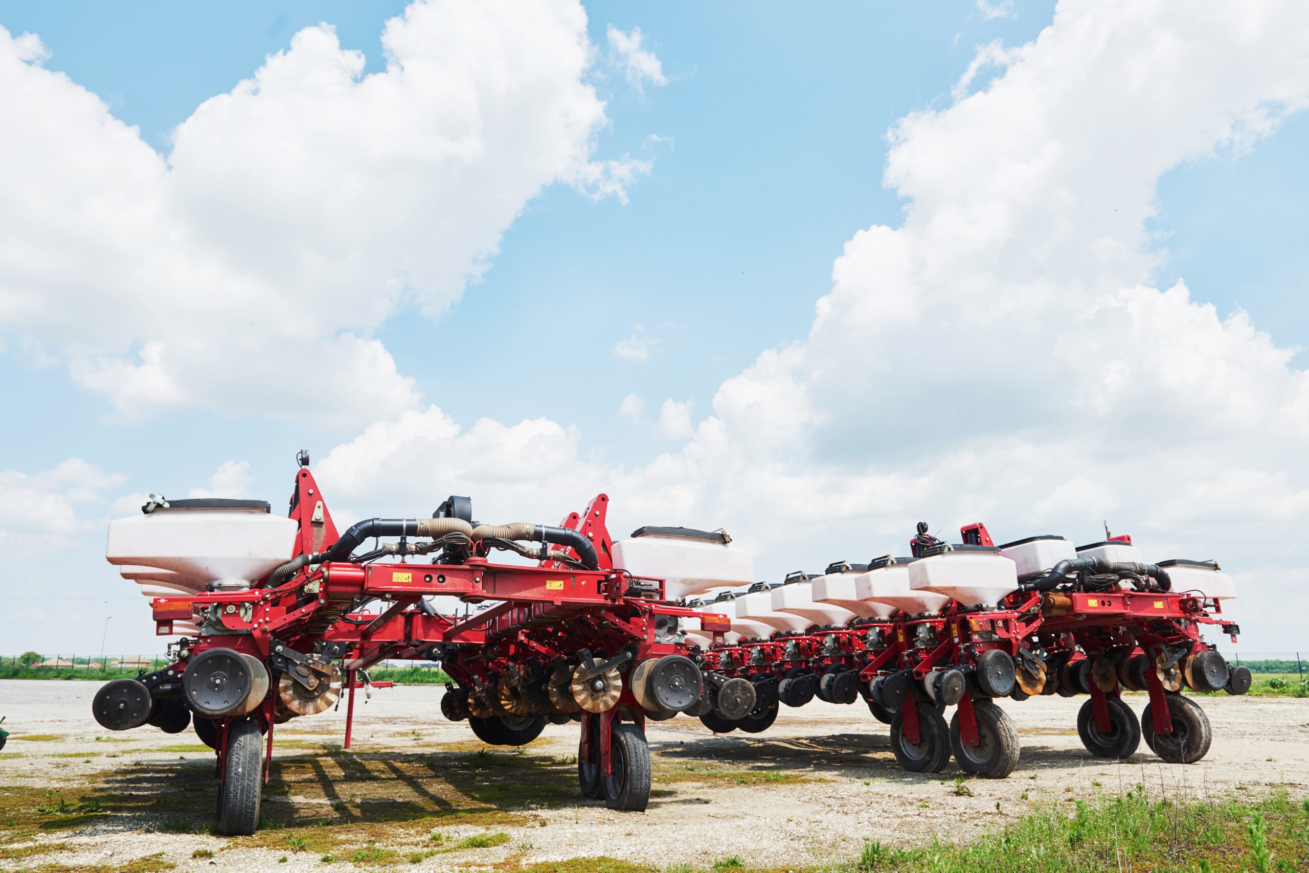 Seeder Attached to Tractor.